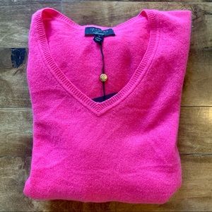 New Pink Cashmere V-neck sweater M